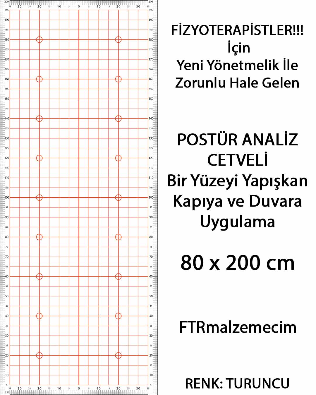 Turuncu Renk Postür Analiz Cetveli