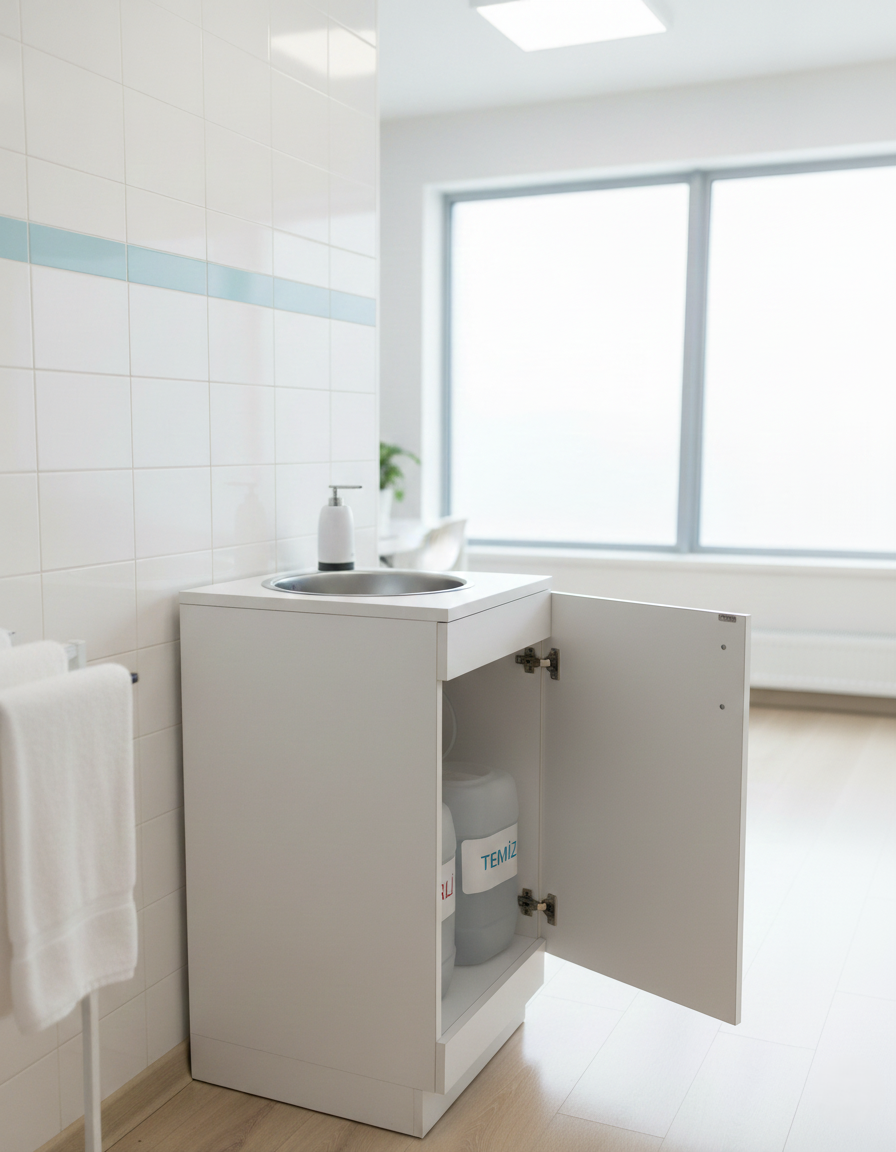 Taşınabilir Tekerlekli Seyyar Lavabo (Sağlık yönetmeliğine uygun) ANTRASİT