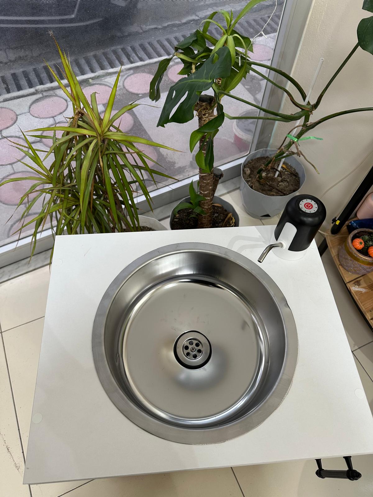 Taşınabilir Tekerlekli Seyyar Lavabo (Sağlık yönetmeliğine uygun) ANTRASİT