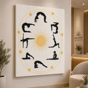 Yoga ve Pilates Temalı Kanvas Tablo – Modern Dekoratif Duvar Tablosu